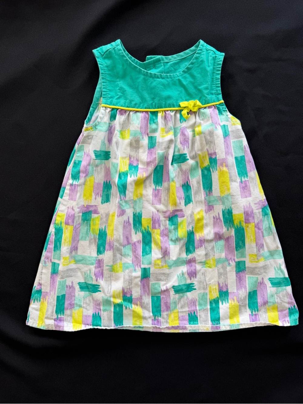 Gymboree Teal, Yellow & Purple Brushstroke Sundress